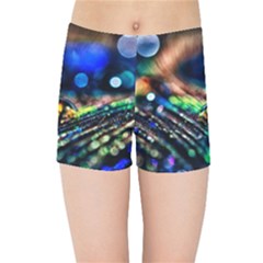 Peacock Feather Drop Kids  Sports Shorts by artworkshop