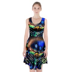 Peacock Feather Drop Racerback Midi Dress by artworkshop