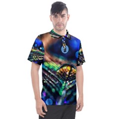 Peacock Feather Drop Men s Polo Tee by artworkshop