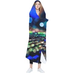 Peacock Feather Drop Wearable Blanket by artworkshop