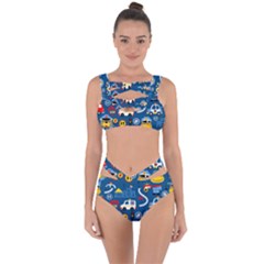 Seamless-pattern-vector-rescue-team-cartoon Bandaged Up Bikini Set 