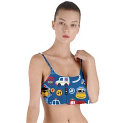 Seamless-pattern-vector-rescue-team-cartoon Layered Top Bikini Top  by Jancukart