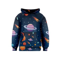 Background-template-with-bright-stars-dark-sky Kids  Pullover Hoodie