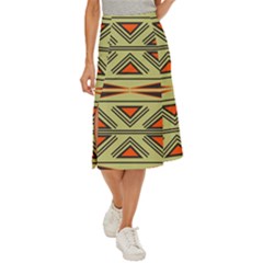 Abstract Pattern Geometric Backgrounds Midi Panel Skirt