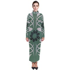 Folk Flowers Print Floral Pattern Ethnic Art Turtleneck Maxi Dress by Eskimos