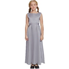 Gray Plain Kids  Satin Sleeveless Maxi Dress by FunDressesShop