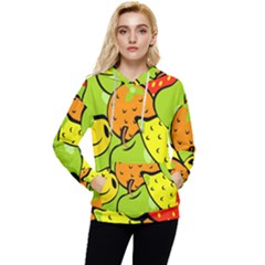 Fruit Food Wallpaper Women s Lightweight Drawstring Hoodie