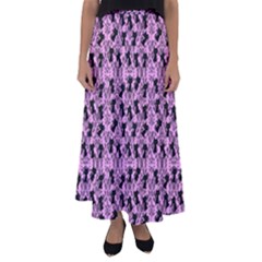 Pink Cat Flared Maxi Skirt by NerdySparkleGoth