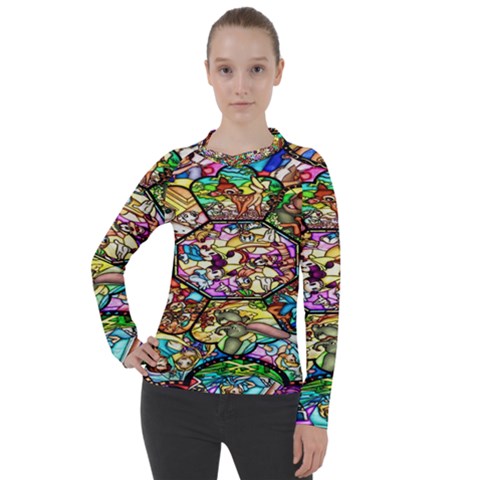 Character Disney Stained Women s Pique Long Sleeve Tee by artworkshop