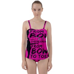 Bow To Toe Cheer Twist Front Tankini Set by artworkshop