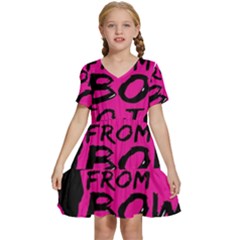 Bow To Toe Cheer Kids  Short Sleeve Tiered Mini Dress