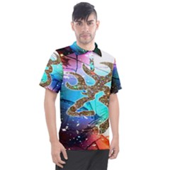 Browning Deer Glitter Galaxy Men s Polo Tee by artworkshop