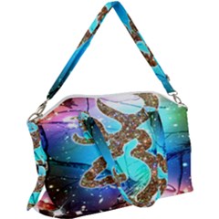 Browning Deer Glitter Galaxy Canvas Crossbody Bag by artworkshop