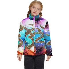 Browning Deer Glitter Galaxy Kids  Puffer Bubble Jacket Coat