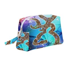 Browning Deer Glitter Galaxy Wristlet Pouch Bag (medium) by artworkshop