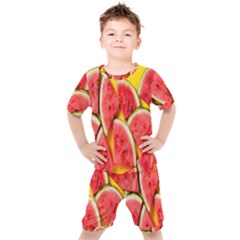 Watermelon Kids  Tee And Shorts Set by artworkshop