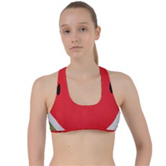 Watermelon Pillow Fluffy Criss Cross Racerback Sports Bra