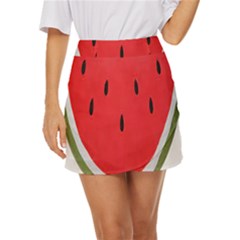 Watermelon Pillow Fluffy Mini Front Wrap Skirt by artworkshop