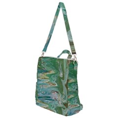 Emerald Patterns Crossbody Backpack by kaleidomarblingart