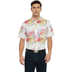 Flamingos Men s Short Sleeve Pocket Shirt  by Sparkle