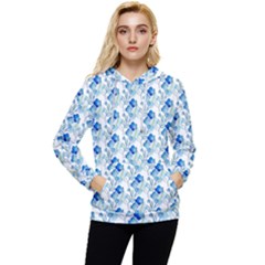 Flowers Pattern Women s Lightweight Drawstring Hoodie by Sparkle