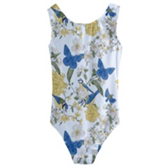 Birds Pattern Kids  Cut-out Back One Piece Swimsuit by Sparkle