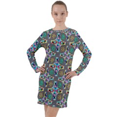 Digitalart Long Sleeve Hoodie Dress by Sparkle