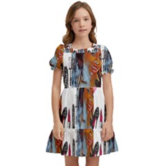 Modern Art Kids  Puff Sleeved Dress