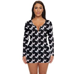 Butterfly Long Sleeve Boyleg Swimsuit