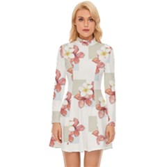 Floral Long Sleeve Velour Longline Dress by Sparkle