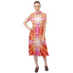 Bursting Energy Keyhole Neckline Chiffon Dress by Thespacecampers