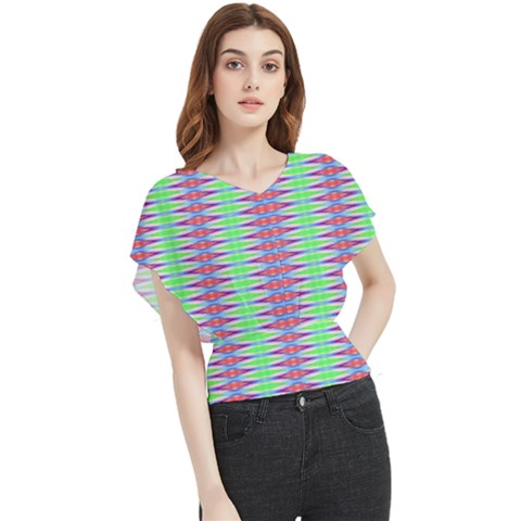 Electro Stripe Butterfly Chiffon Blouse by Thespacecampers