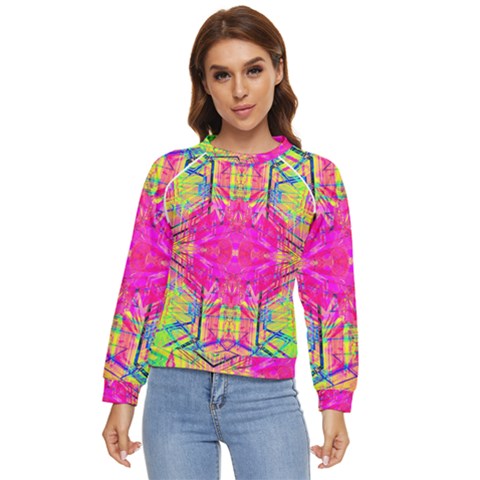 Kaleidoscopic Fun Women s Long Sleeve Raglan Tee by Thespacecampers