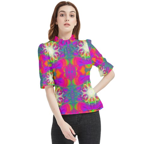 Plasma Ball Frill Neck Blouse by Thespacecampers