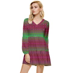 Synchronicity Sings Tiered Long Sleeve Mini Dress