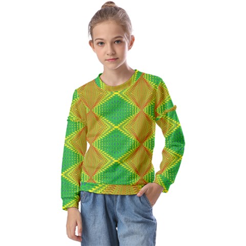 Twisty Trip Kids  Long Sleeve Tee With Frill  by Thespacecampers