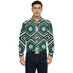 Abstract Pattern Geometric Backgrounds Men s Long Sleeve  Shirt