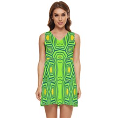 Abstract Pattern Geometric Backgrounds  Tiered Sleeveless Mini Dress by Eskimos