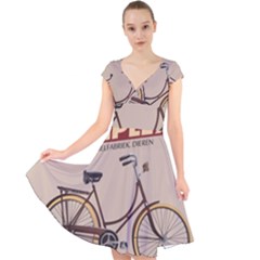 Simplex Bike 001 Design By Trijava Cap Sleeve Front Wrap Midi Dress by nate14shop