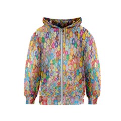 Floral Flowers Kids  Zipper Hoodie