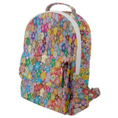 Floral Flowers Flap Pocket Backpack (small) by artworkshop