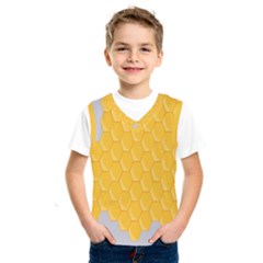 Hexagons Yellow Honeycomb Hive Bee Hive Pattern Kids  Basketball Tank Top by artworkshop