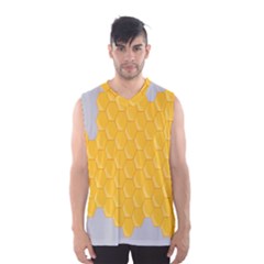 Hexagons Yellow Honeycomb Hive Bee Hive Pattern Men s Basketball Tank Top