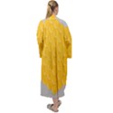 Hexagons Yellow Honeycomb Hive Bee Hive Pattern Maxi Velour Kimono View2