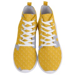 Hexagons Yellow Honeycomb Hive Bee Hive Pattern Men s Lightweight High Top Sneakers