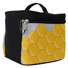 Hexagons Yellow Honeycomb Hive Bee Hive Pattern Make Up Travel Bag (small) by artworkshop