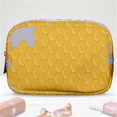 Hexagons Yellow Honeycomb Hive Bee Hive Pattern Make Up Pouch (small)