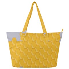 Hexagons Yellow Honeycomb Hive Bee Hive Pattern Full Print Shoulder Bag by artworkshop