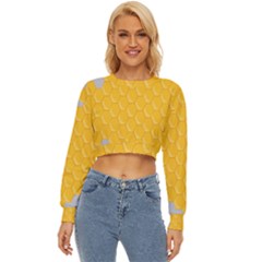 Hexagons Yellow Honeycomb Hive Bee Hive Pattern Lightweight Long Sleeve Sweatshirt by artworkshop