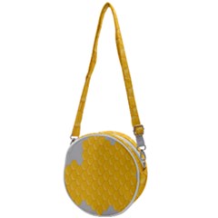 Hexagons Yellow Honeycomb Hive Bee Hive Pattern Crossbody Circle Bag by artworkshop